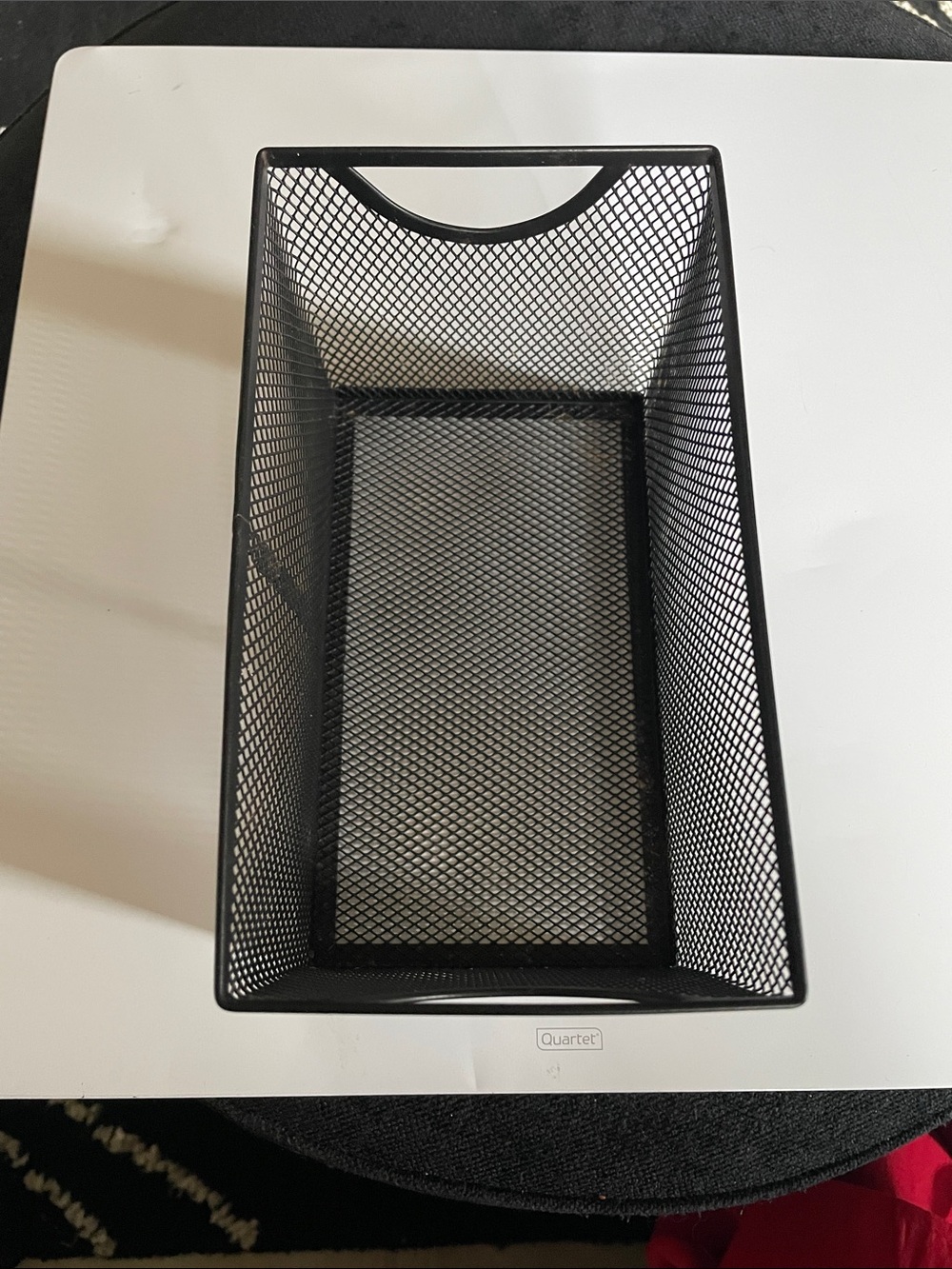 Small Black Metal Mesh Organizer/Storage Bin